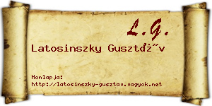 Latosinszky Gusztáv névjegykártya