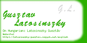 gusztav latosinszky business card